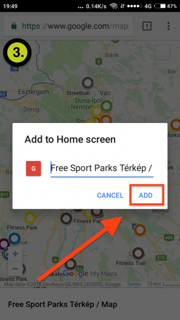 Android App installation of Free Sport Parks map step 3