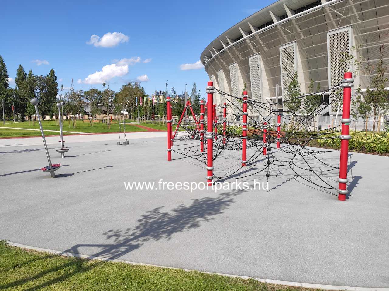 akadálypálya játszótér a Puskás Aréna Park nyugati oldalán - Free Sport Parks térkép