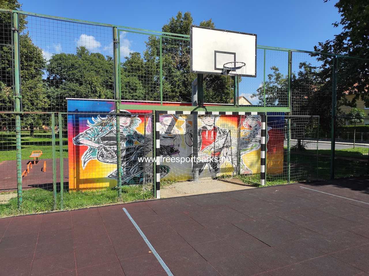 hálós focikapu és láncos kosárlabdapalánk - Vizslapark Zalaegerszeg - Free Sport Parks térkép