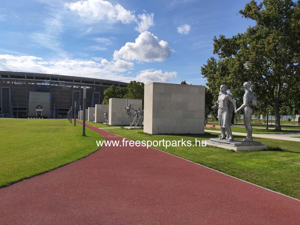 szoborpark a Puskás Aréna Park keleti oldalán - Free Sport Parks térkép