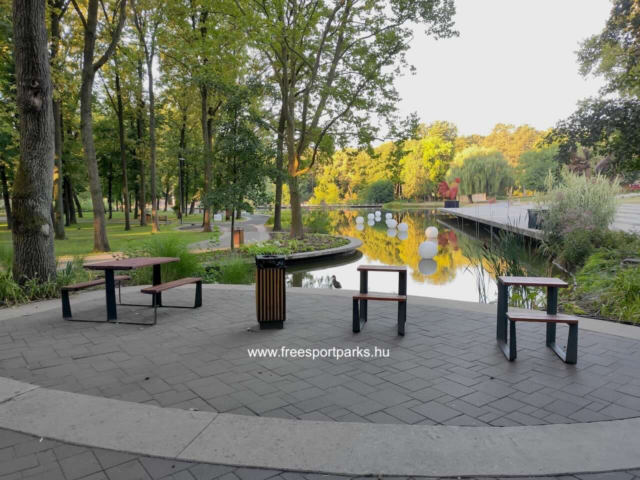 padok asztalokkal, Békás-tó, Debrecen - Free Sport Parks Térkép